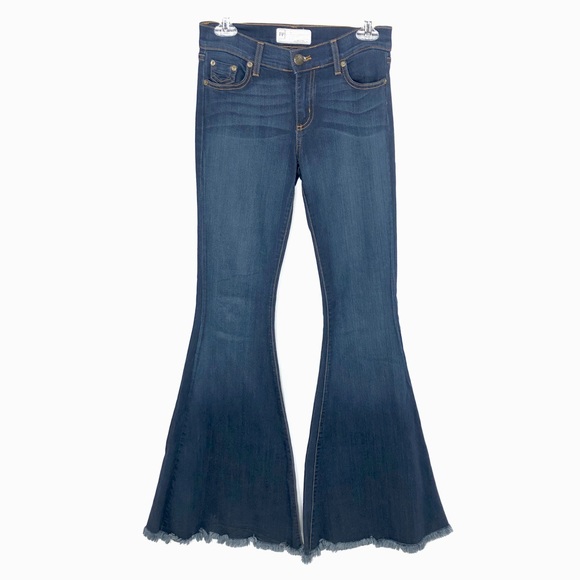 Free People Super Flared Frayed Jeans - Picture 2 of 8